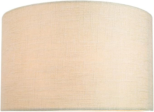 Contemporary and Sleek 14 Inch Cream Linen Fabric Drum Lamp Shade 60w Maximum | 35cm