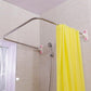 Bathroom U Shaped Corner Shower Curtain Rod Pole with Suction Cup