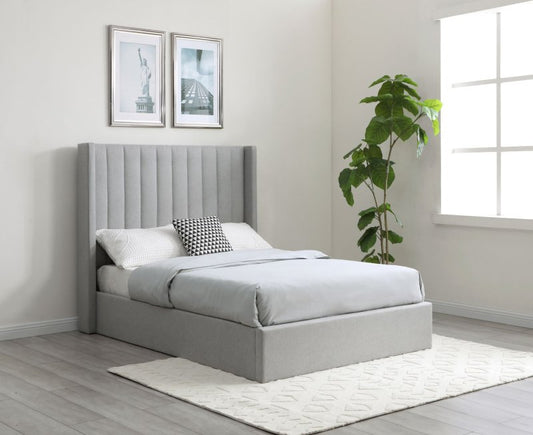 Emerson Multi-Lift Ottoman Bed King Neptune Grey Faux Wool, 137x157x205cm