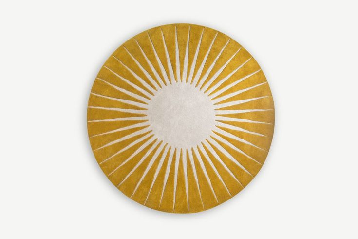 Vaserely Round Wool Rug, Large 200cm, Mustard (MADE.com)