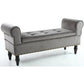 Grey Bench with armrest, 45x135x65cm