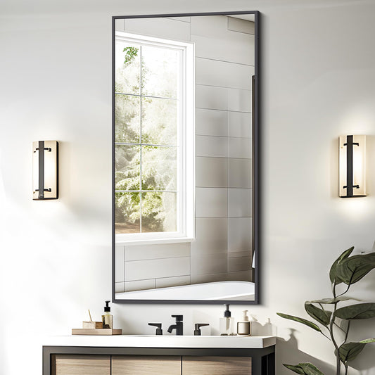 Mirror Rectangular, Black, 120x70cm