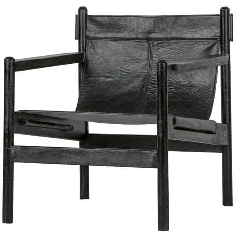 BEPUREHOME Chill armchair leather black, 75x68x72cm