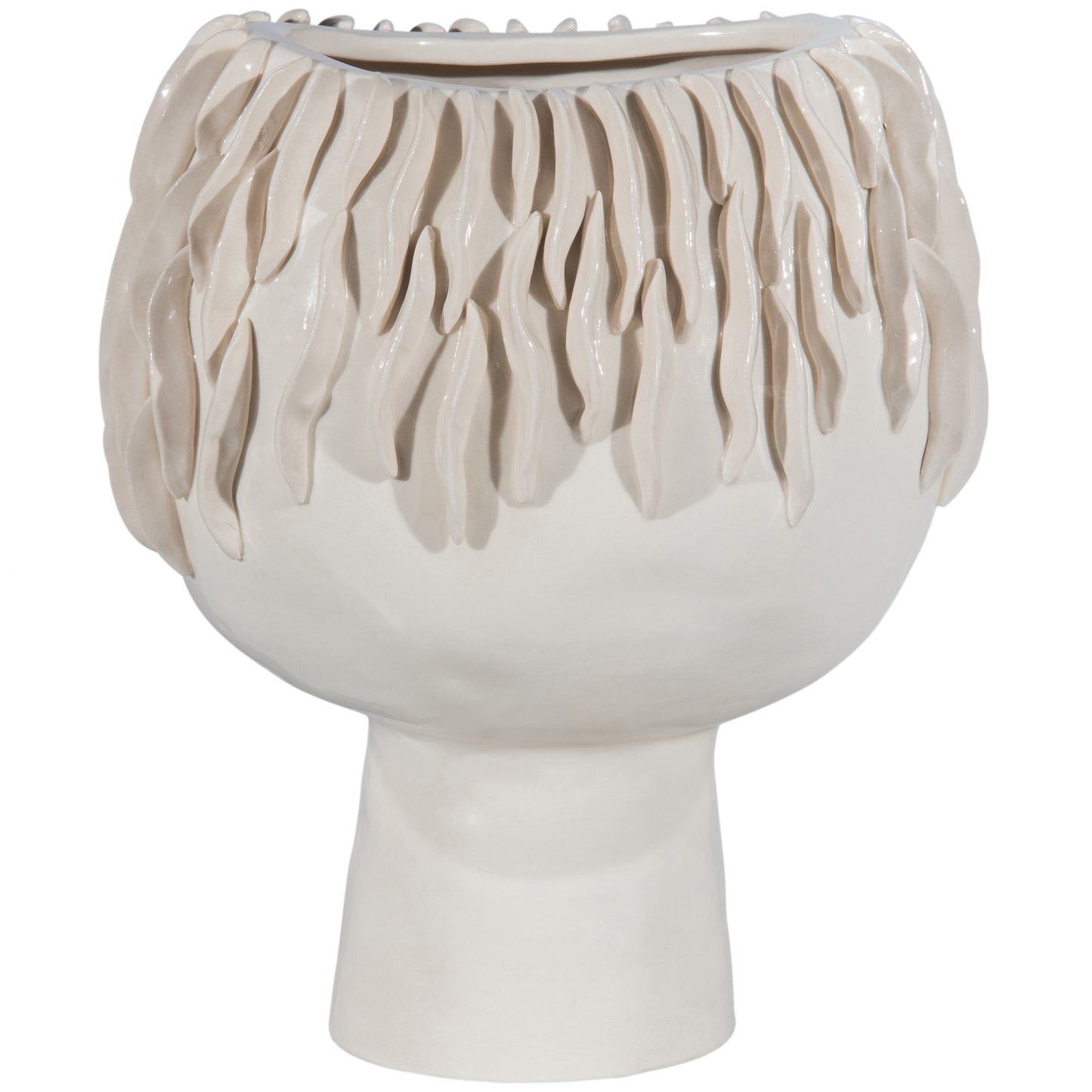 BEPUREHOME Seaweed vase ceramics offwhite