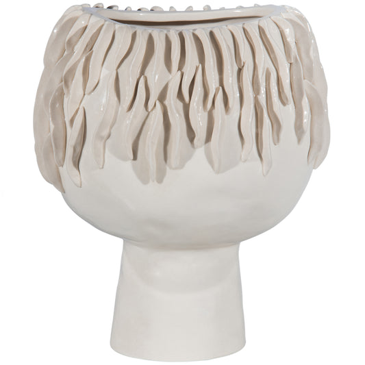 BEPUREHOME Seaweed vase ceramics offwhite