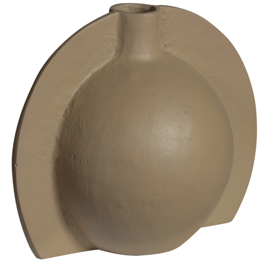 BePureHome STURDY DECO VASE HALF ROUND ALUMINIUM SAND