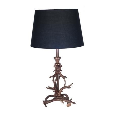 Black 974-NIC Buck Antler Table Lamp Nickel, 67x35cm