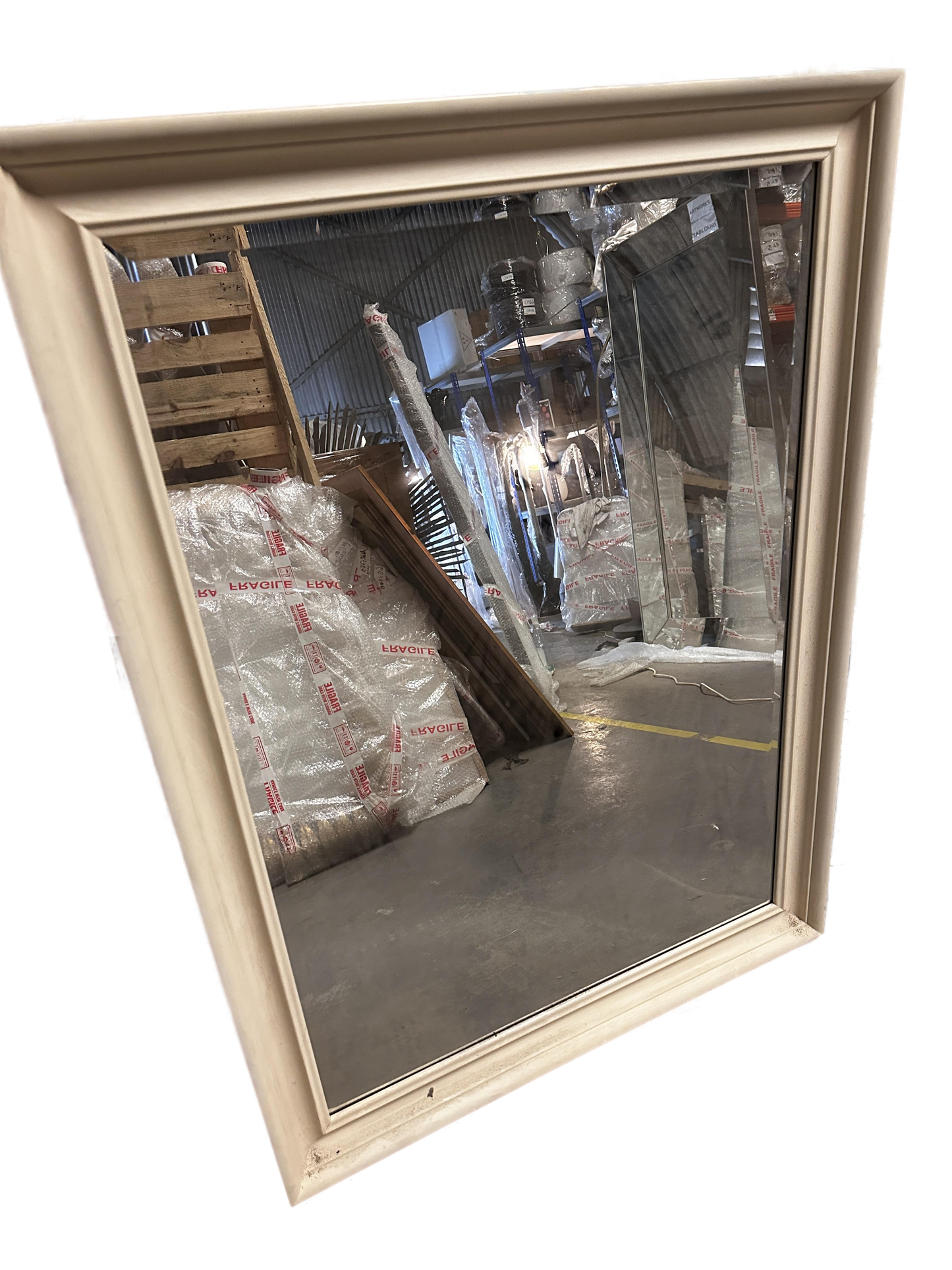Beveled glass wall mirror, 92x122cm