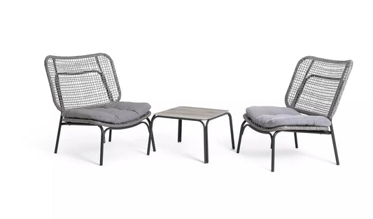 Habitat Nora 2 Seater Metal Garden Bistro Set - Grey