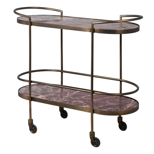 Lavanto Marble 2 Tier Serving Trolley, 74x85x36cm