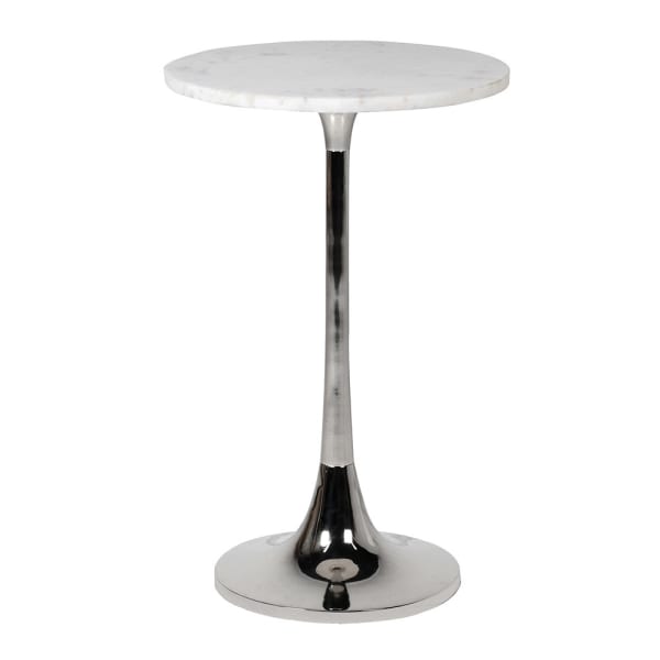 White Marble Side Table, 63.5x40.5cm