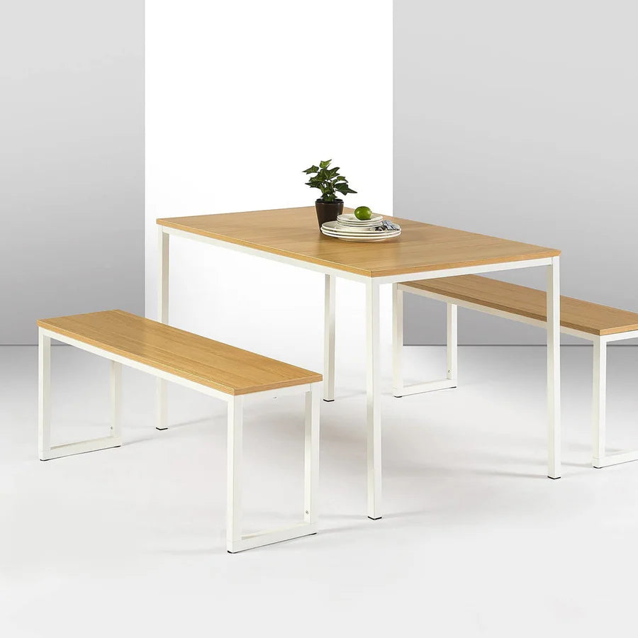 Zinus Metal Frame Dining Table with Benches