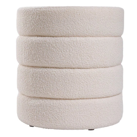 Ayrian 43cm Wide Round Solid Colour Ottoman