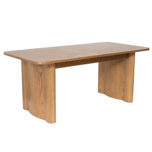 Large Rustic Oak Extendable Dining Table - Seats 6 - 8 - Wave: W180 x D90 x H76 cm