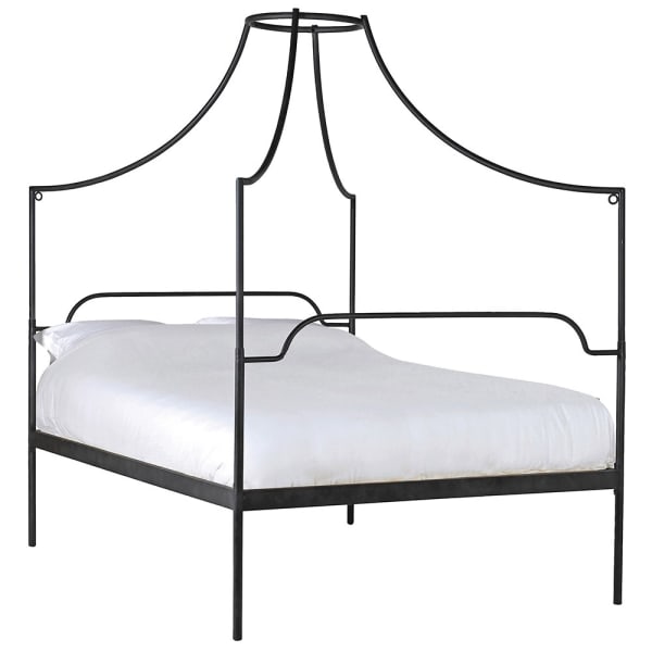 Black Italianate Campaign Canopy 5ft King-size Bed, 235x160x210cm
