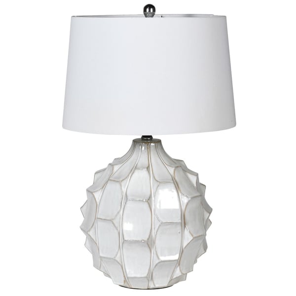 White Petal Effect Table Lamp with Shade, 63x40cm