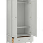 Hastings Double Wardrobe - Grey, 189x96x57cm