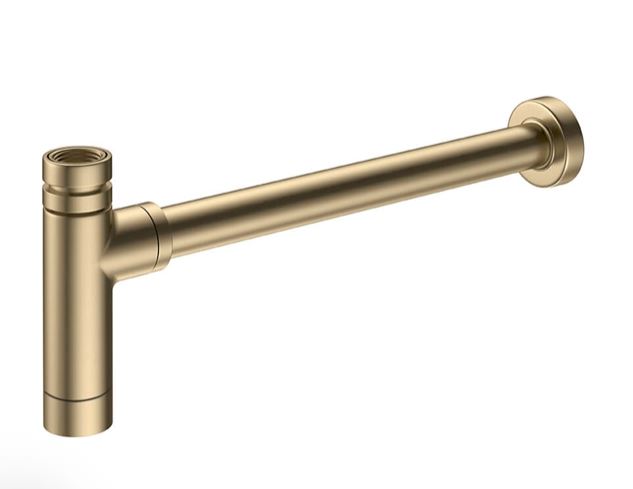 Britton Bathrooms Hoxton Bottle Trap & 400mm Pipe - Brushed Brass