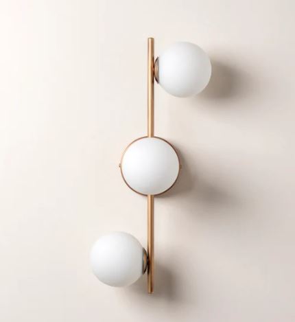 Coro - 3 Light Aged Brass And Opal Ceiling / Wall