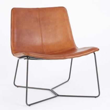 Leather & Steel Frame Accent Chair