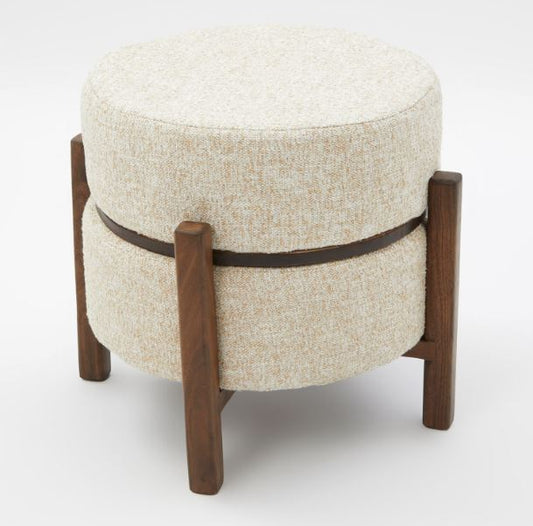 Cream Convertible Ottoman Side Table