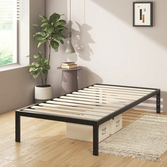Cardella Minimalist Metal Platform Bed, Single, 189x90x26cm