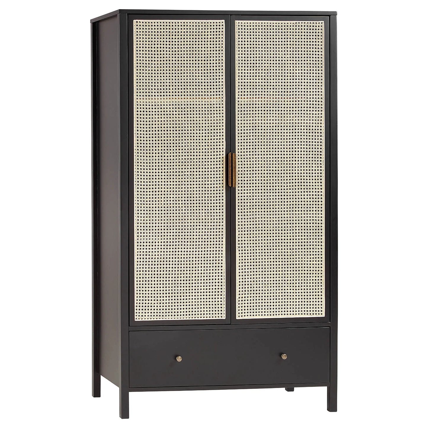 Charlie Wardrobe - 2 Door - Black, 180x100x50cm