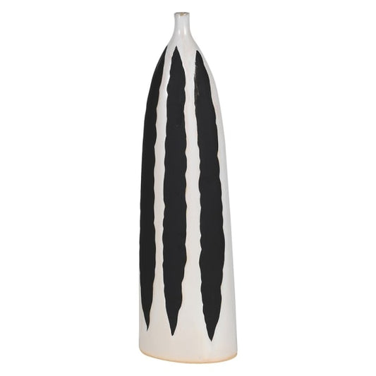 Black and White Striped Vase