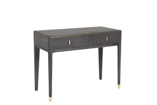 Diletta Dressing Table 2 Drawer Ribbed - Ebony, 75x100x45cm