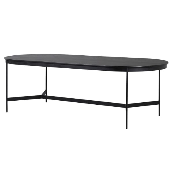 Black Oval Dining Table, 75 X 104 X 240cm