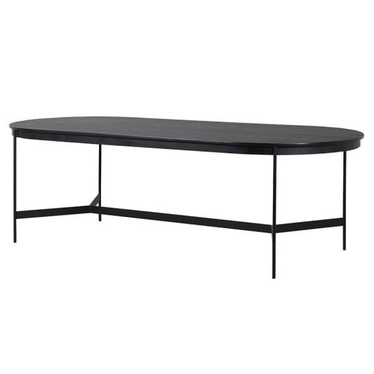 Black Oval Dining Table, 75 X 104 X 240cm