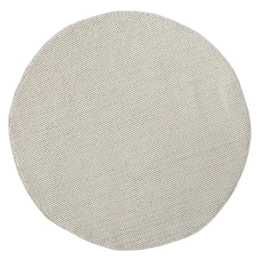 Elysia White Round Rug, 120cm