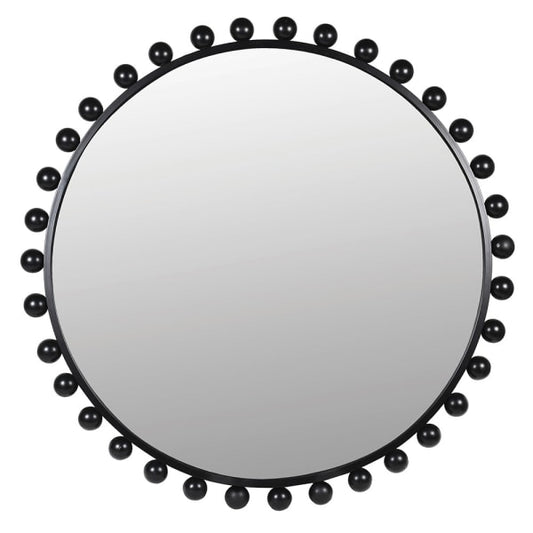 Round Black Ball Mirror, 98cm
