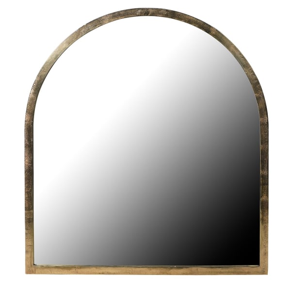 Antique Brass Arch Wall Mirror, 101x92cm