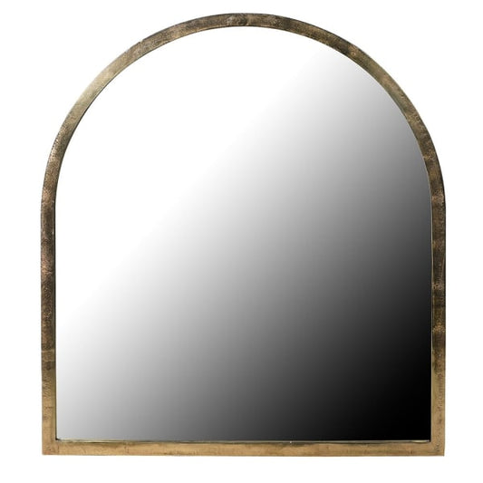 Antique Brass Arch Wall Mirror, 101x92cm
