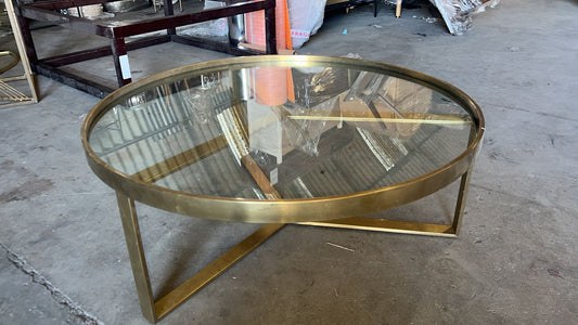 Brass Coffee Table, 90x90x35cm