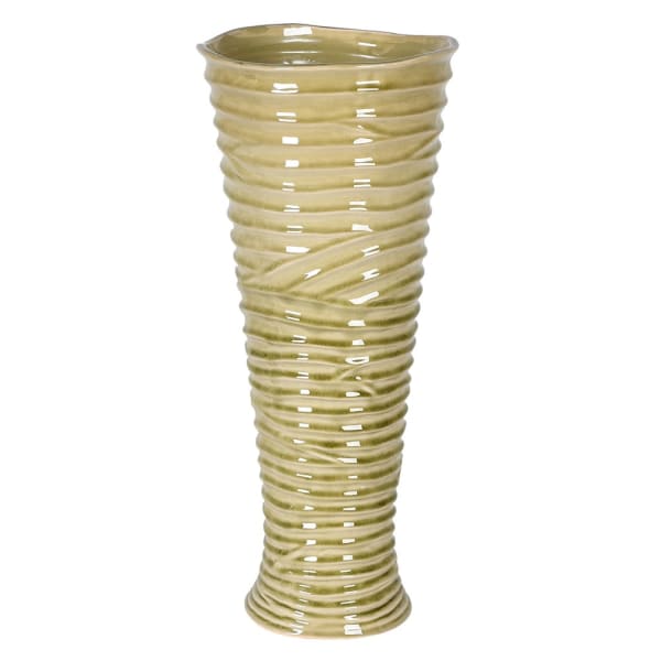 Large Sage Ripple Cylinder Vase