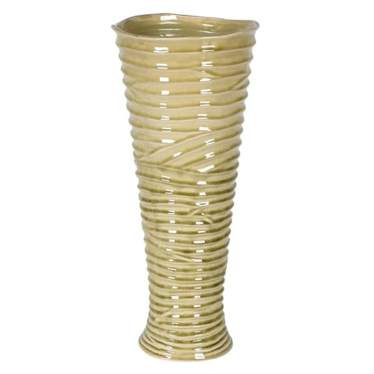 Large Sage Ripple Cylinder Vase