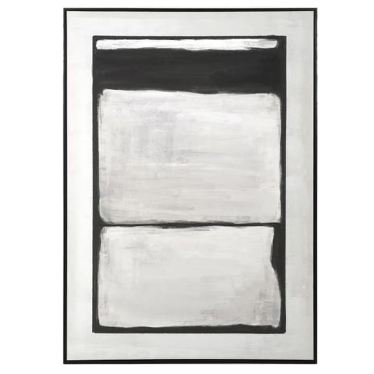 Grey and Black Abstract Block Canvas, 140x100cm