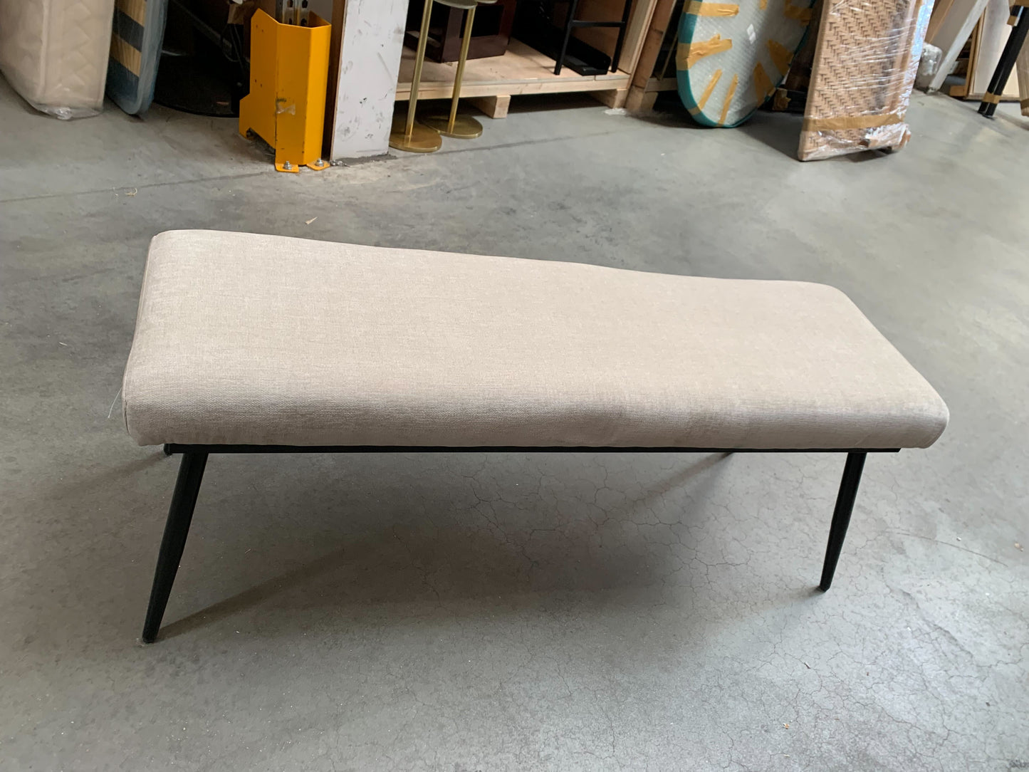 Upholstered Bench, Beige 120 X 37 X 46