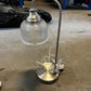Dar Hector Satin Nickel Table Lamp with Clear Prismatic Glass