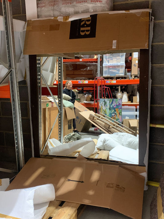 Extra Large Dark Wood Frame Mirror, 140 X 190 CM