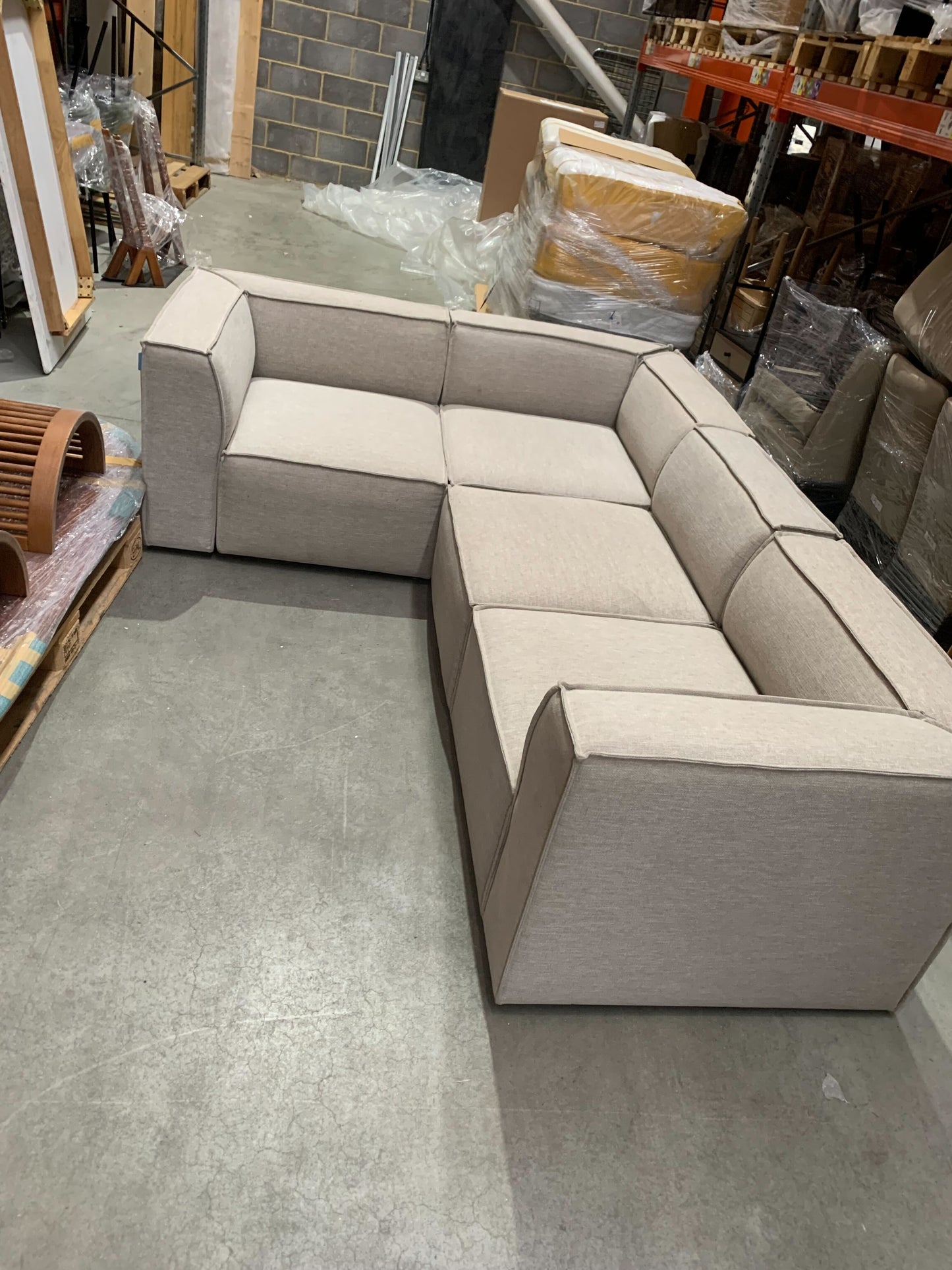 Sofa Model 03 Linen Pumice 4 Pieces, 3 Sofa Shapes Possible
