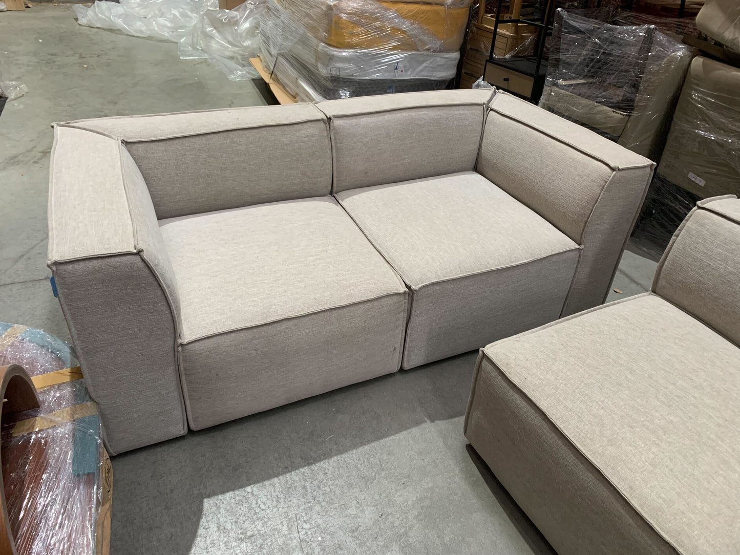 Sofa Model 03 Linen Pumice 4 Pieces, 3 Sofa Shapes Possible