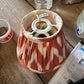 Straight Empire Pendant Shade In Orange Printed Linen Ikat, 0 x 18 x 14cm