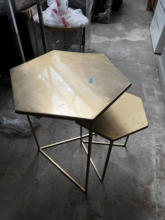 Nesting Side Tables, Brass, 60x43cm