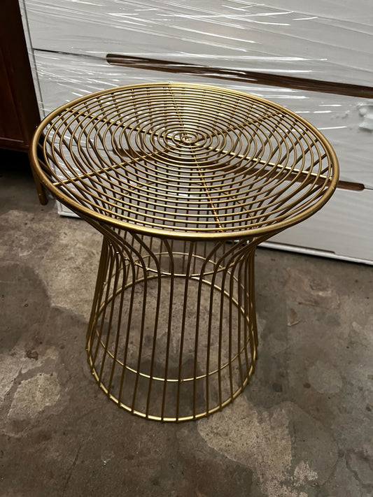 Metal Wire Side Table, Brass