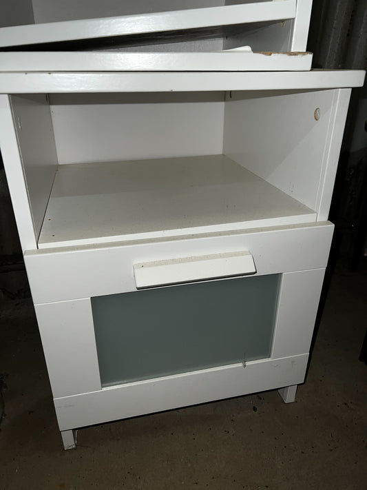 Bedside Table, White, 45x40x54cm