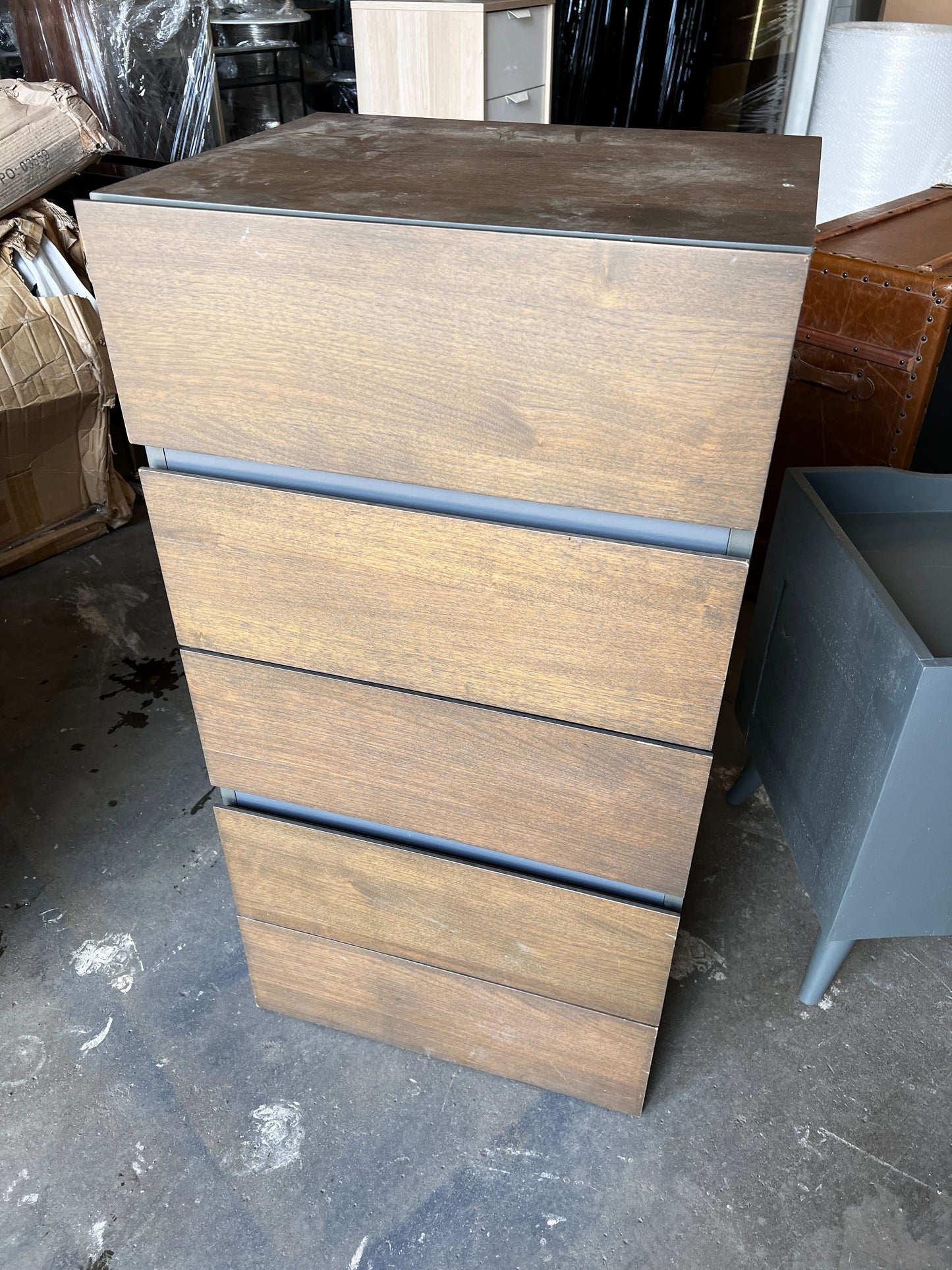Tallboy in Walnut, 55x110x45cm