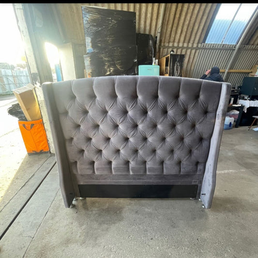 Grey Pleated King Bed Complete